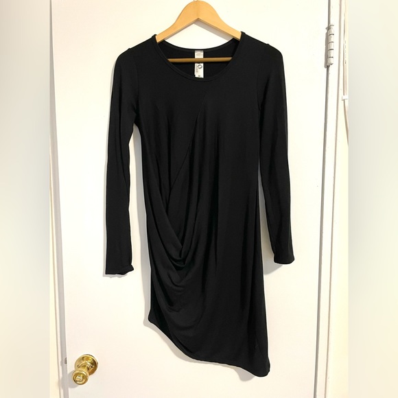 NWOT Go Couture Draped Long Sleeve Bubble Hem Dress - Picture 3 of 6